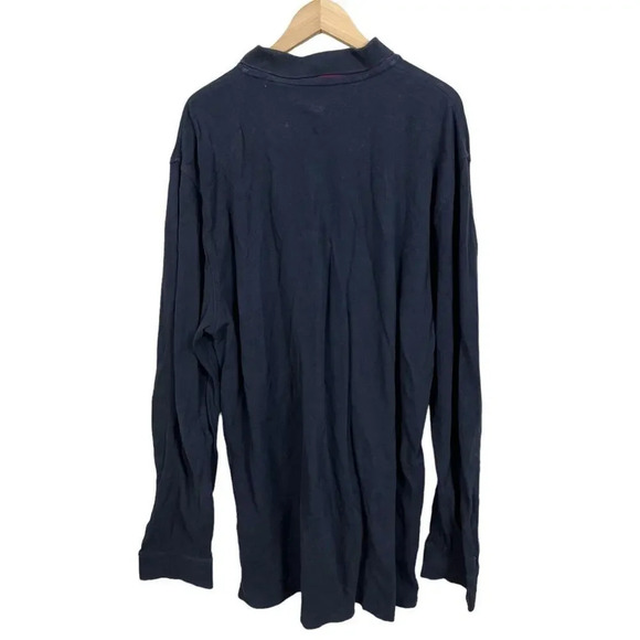 Tommy Hilfiger Navy Blue Long Sleeve Polo Plus Size 3XL Cotton Men’s - Picture 2 of 7